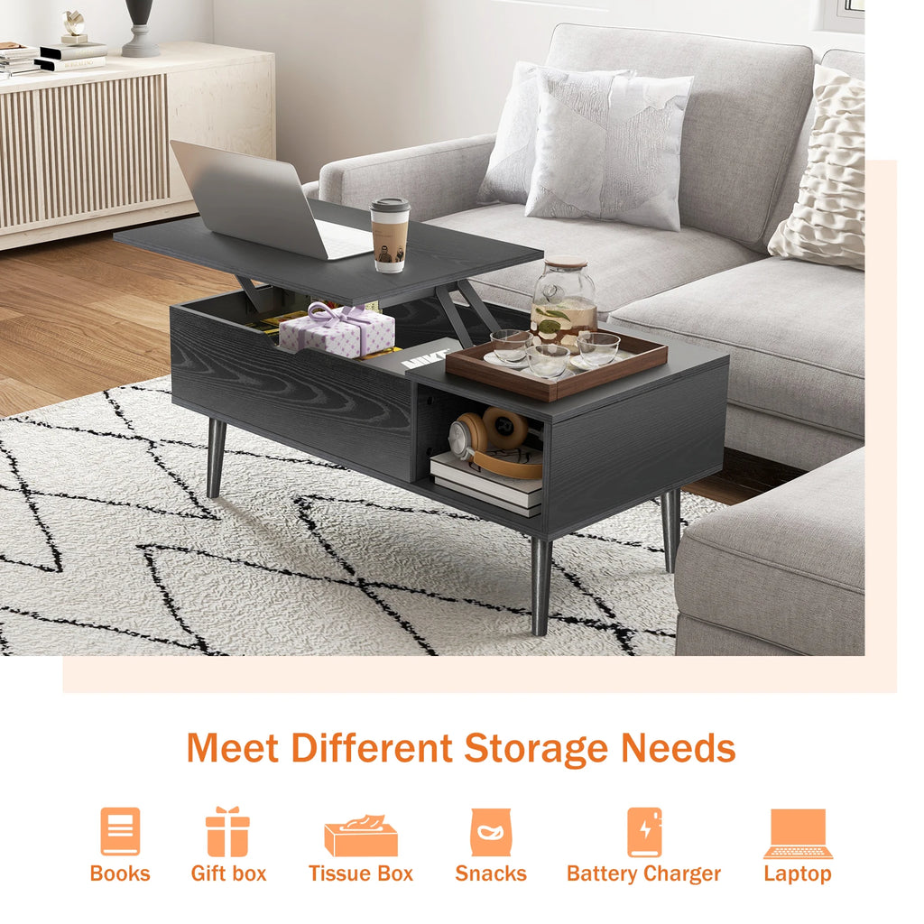 Adjustable Lift Top Coffee Tables for Living Room/Dining Tea Wood