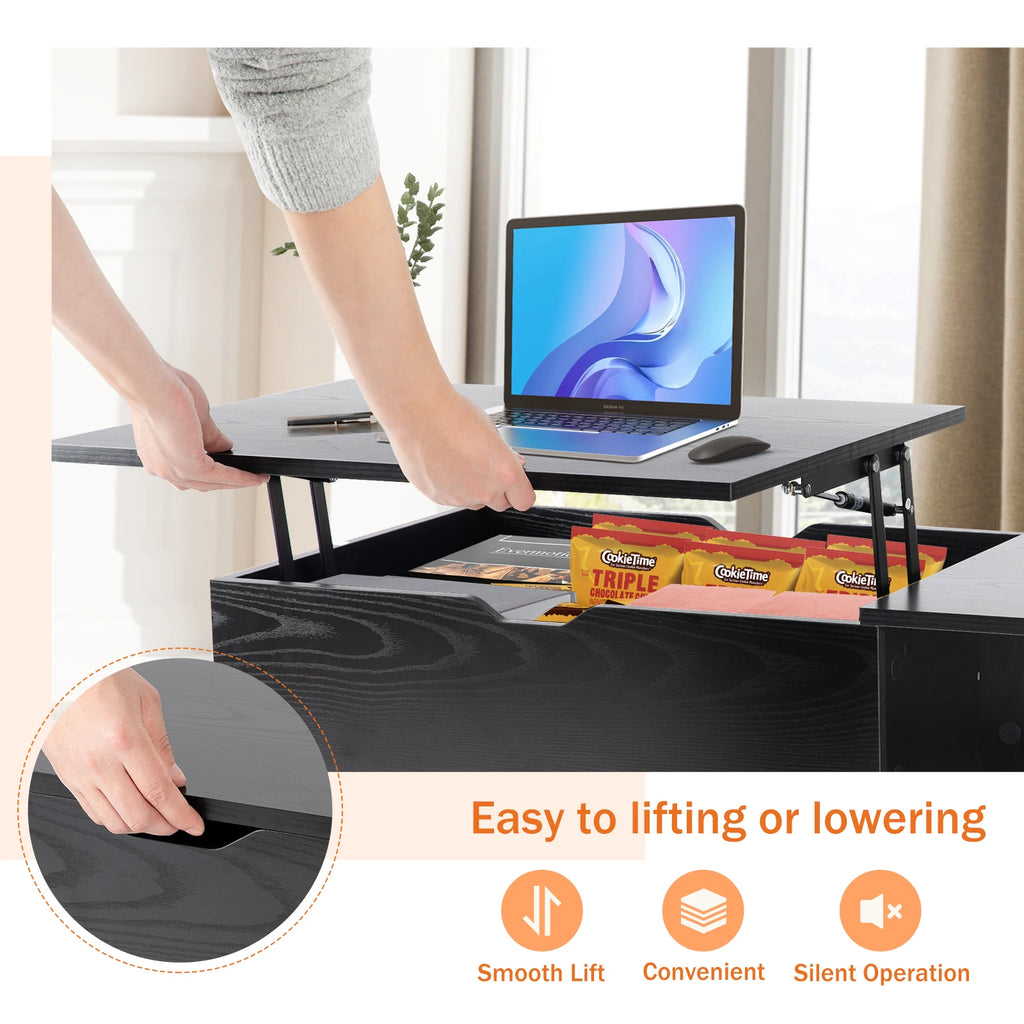 Adjustable Lift Top Coffee Tables for Living Room/Dining Tea Wood